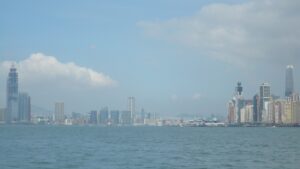 Hong Kong financial district skyline with IFC and ICC